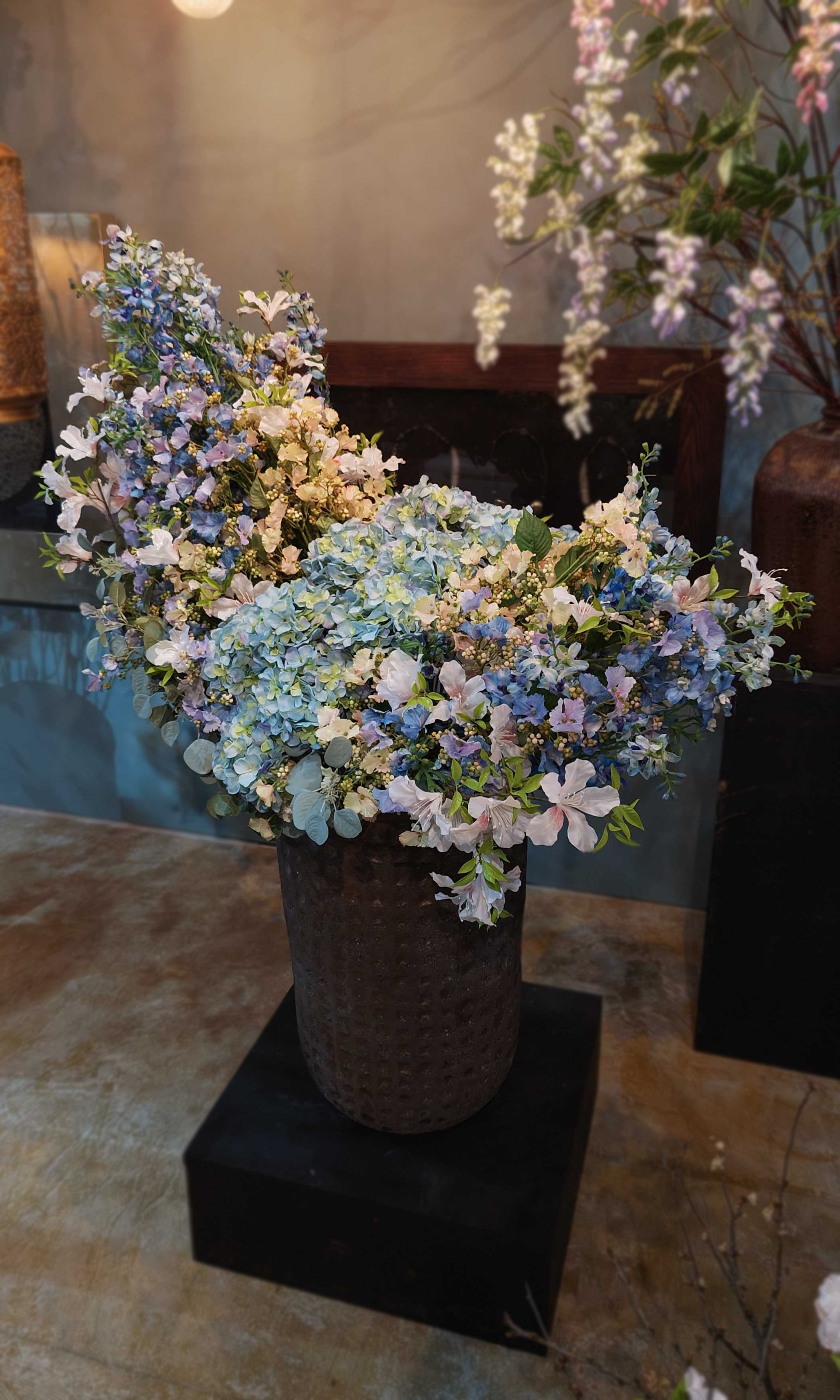 参考アレンジ　紫陽花オブジェ